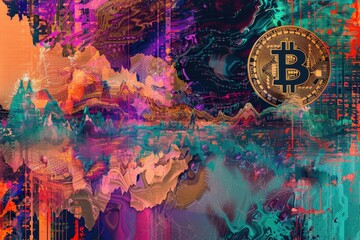 Abstract digital art piece representing the volatility of the cryptocurrency market