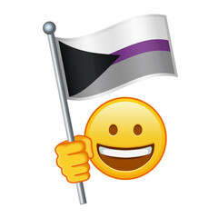 Emoji with Demissexual pride flag Large size of yellow emoji smile