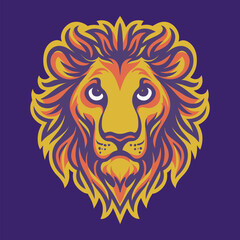 classic lion head vector editable