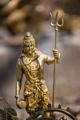 A handmade brass idol of Lord Shiv is a stunning piece of art that blends craftsmanship with spiritual significance.