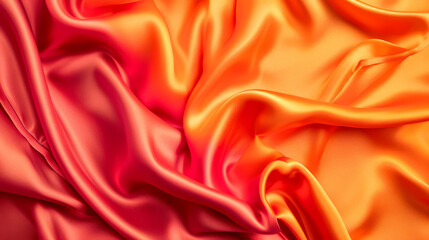 Obraz premium Rich red and orange satin fabric, ideal for vibrant evening wear and striking fashion statements.