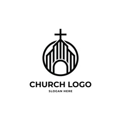 church logo design concept idea with circle
