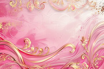 Luxurious Pink and Gold Abstract Artistry
