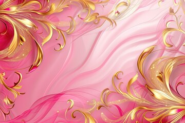 Golden Glamour on Pink Canvas