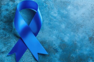 Shine a Light on Colon Cancer: Blue Ribbon Awareness - obrazy, fototapety, plakaty