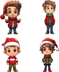 Funny Christmas boy vector illustration