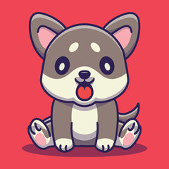 Obraz na płótnie Canvas kawaii dog character vector design template