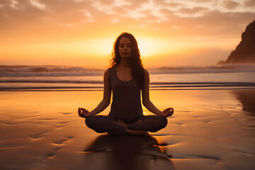 Meditation in nature, meditating in nature next to the ocean