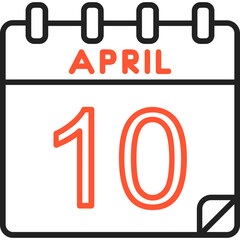 10 April Vector Icon Design