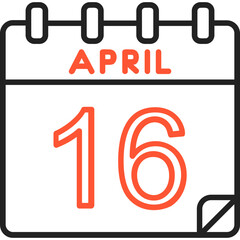 16 April Vector Icon Design