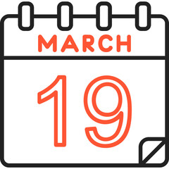 19 March Vector Icon Design