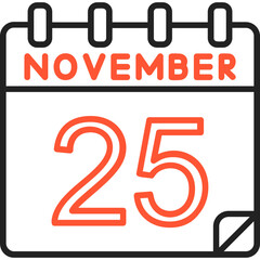 25 November Vector Icon Design