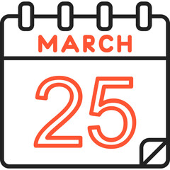 25 March Vector Icon Design