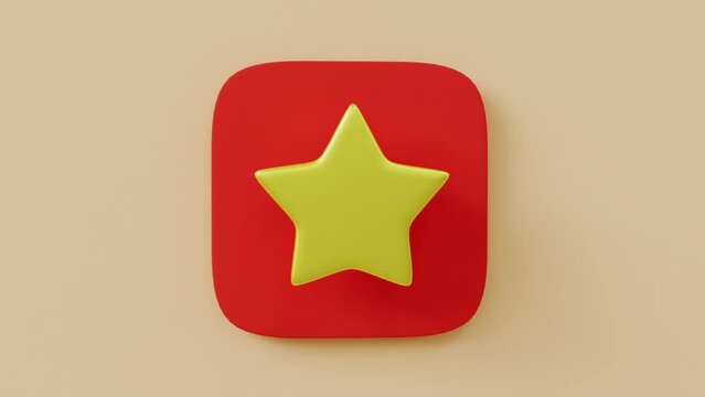 3d animation of a golden star on the background