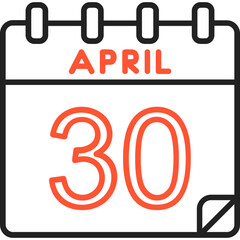 30 April Vector Icon Design