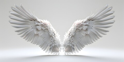 Pair of Ethereal Wings Lifting Off Gracefully into the Boundless Expanse of Freedom and Serenity