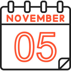 5 November Vector Icon Design