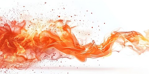 A boldly flickering flame character enveloped in fiery intensity surrounded by vibrant energy and dramatic copy space on a white background - obrazy, fototapety, plakaty