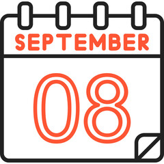 8 September Vector Icon Design