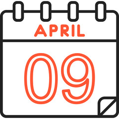 9 April Vector Icon Design