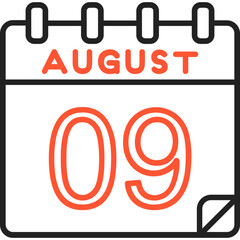 9 August Vector Icon Design