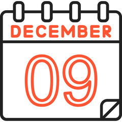 9 December Vector Icon Design