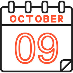 9 October Vector Icon Design