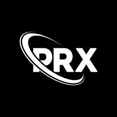 PRX logo. PRX letter. PRX letter logo design. Initials PRX logo linked with circle and uppercase monogram logo. PRX typography for technology, business and real estate brand.