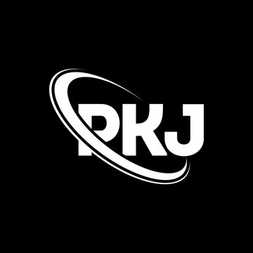 PKJ logo. PKJ letter. PKJ letter logo design. Initials PKJ logo linked with circle and uppercase monogram logo. PKJ typography for technology, business and real estate brand.