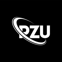 PZU logo. PZU letter. PZU letter logo design. Initials PZU logo linked with circle and uppercase monogram logo. PZU typography for technology, business and real estate brand.