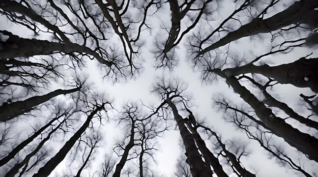 Interwoven Branches in the Forest Under the Celestial Canopy of the Night Sky