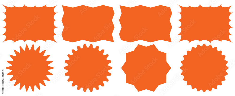 Poster zig zag edge rectangle shape collection. jagged rectangular elements set. black graphic design eleme