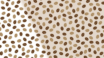 コーヒー豆のシームレスパターン背景