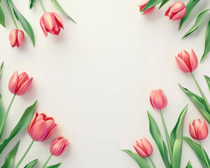 3D illustration of tulip with space