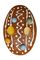 Easter gingerbread cookie with icing in the form of  egg