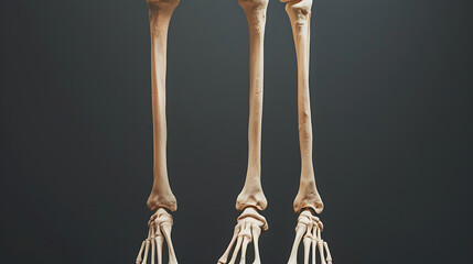 Human Tibia and Fibula Bone Anatomy with space for text background. generative ai