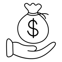 A perfect design icon of money bag

