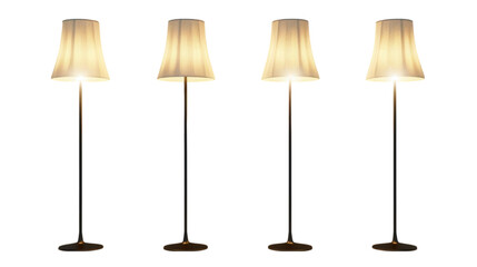 A set of contemporary, comfortable floor lamps against a transparent background.