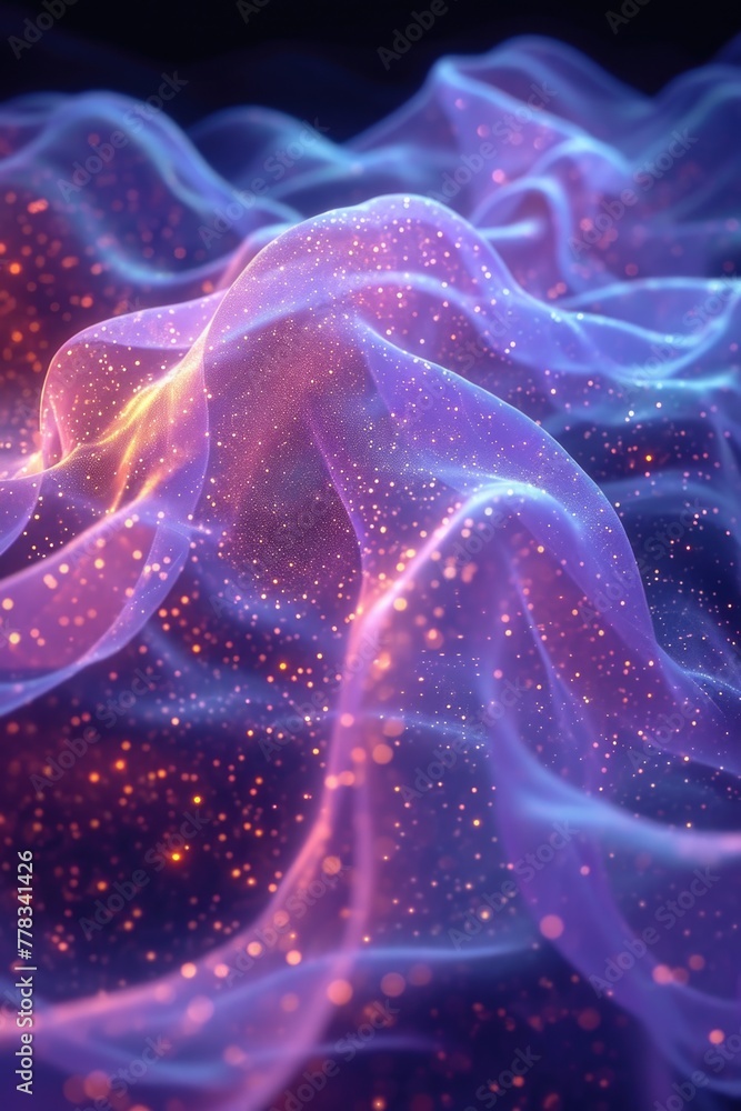 Fototapete A digitally created image showcasing a dynamic wave of light with captivating intensity and intricate patterns.