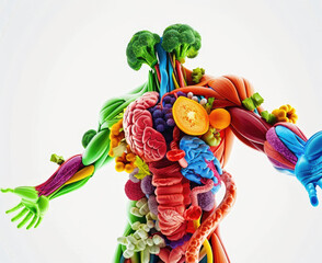 8 essential nutrients that human body cant produce on its own, ultrarealistic  - obrazy, fototapety, plakaty