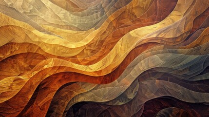 Modern abstract background imitating waves in brown shades. Old grunge texture in beautiful yellow brown tones