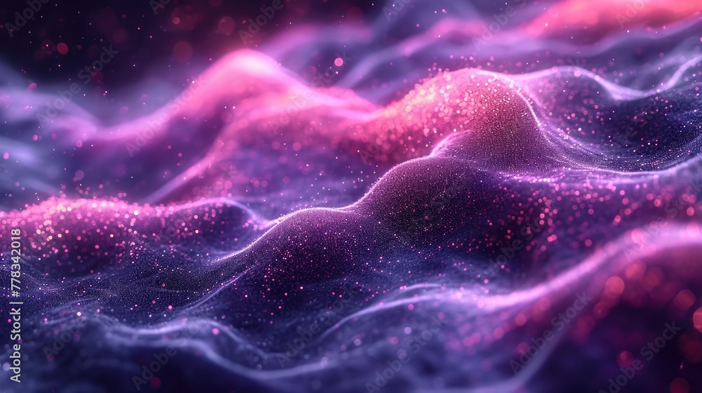 Aufkleber a computer-generated image showcasing a dynamic wave formation floating in the vast expanse of space