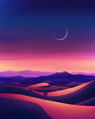 Illustration Ramadan landscape
