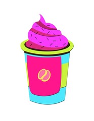 A cup of ice cream with sprinkles on top