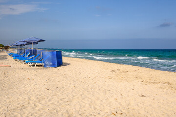 Beautiful Marmari beach with golden sand and emerald waters. Kos island, Greece