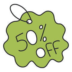An icon design of half price

