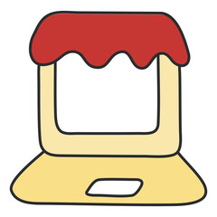 Premium design icon of online shop

