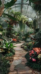 Fototapeta na wymiar Alien flora conservatory, extraterrestrial blooms, otherworldly beauty