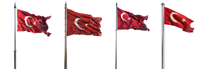 3D Rendering Flag of a Turkey on Transparent Background - Ai Generated