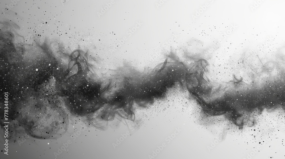 Poster Grunge style effect with gritty modern texture. Black and white speckle isolated element with spray paint.